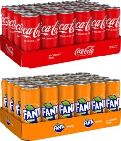 Coca-Cola Coca Cola Blikjes 24 Stuks 33cl EU + Fanta Blikjes 24 Stuks 33cl EU -Veilige Voedselwinkel 1034x1200