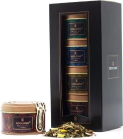 Soolong Wereld Nr6 Giftset 4 Wereldtheen - Japanse Yuzu Kruidenblend - Rooibos Vanille - Malawi Oolong - Witte Thee Met Mango - Ideaal Als Relatiegeschenk Of Proeverij - Assortiment 4stuks -Veilige Voedselwinkel 1063x1200