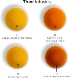 Soolong Wereld Nr6 Giftset 4 Wereldtheen - Japanse Yuzu Kruidenblend - Rooibos Vanille - Malawi Oolong - Witte Thee Met Mango - Ideaal Als Relatiegeschenk Of Proeverij - Assortiment 4stuks -Veilige Voedselwinkel 1076x1200