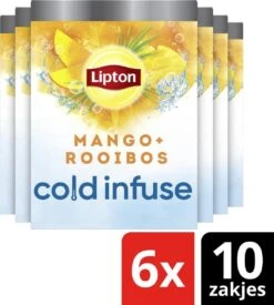 Lipton Cold Infuse Rooibos & Mango, Smaak Voor Koud Water Zonder Suiker En Calorieën - 6 X 10 Zakjes - NL-BIO-01 -Veilige Voedselwinkel 1077x1200 1