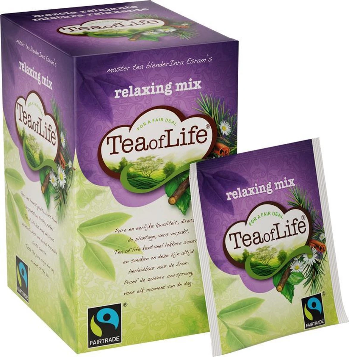 Tea Of Life Fairtrade - Relaxing Mix - 80 Zakjes 3 Tea Of Life Fairtrade - Relaxing Mix - 80 Zakjes