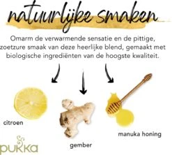 Pukka Lemon Ginger & Manuka Honey Thee, Met Gember, Citroen En Honing - 4 X 20 Zakjes - GB-BIO-05 -Veilige Voedselwinkel 1200x1077