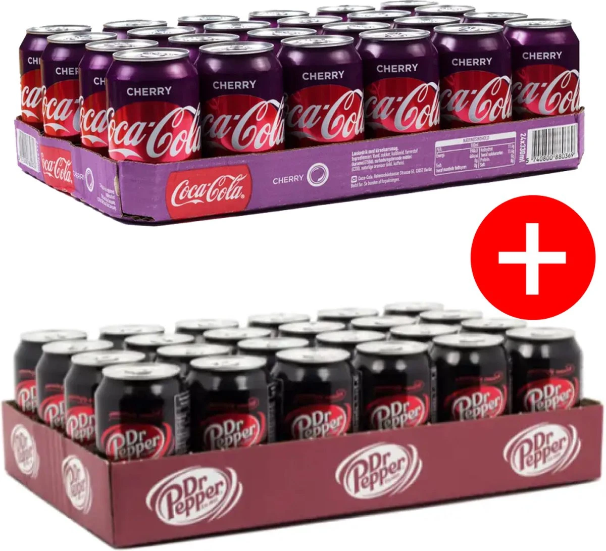 Cherry Pack 2x 24x330 Ml Coca Cola & Dr Pepper Cherry 3 Cherry Pack 2x 24x330 Ml Coca Cola & Dr Pepper Cherry