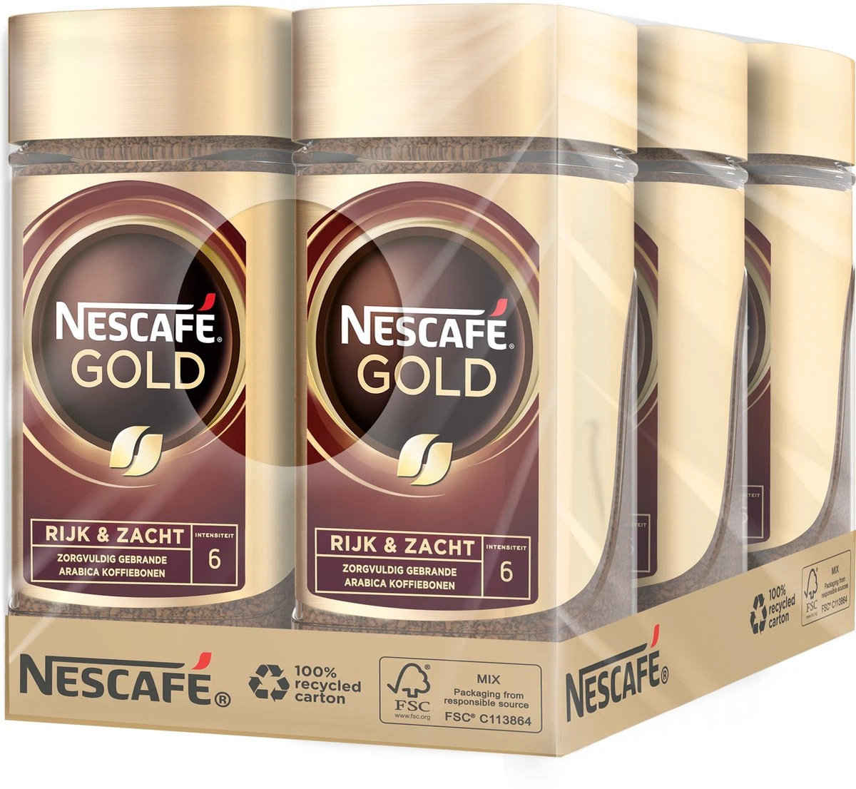 Nescafé Gold Oploskoffie - 6 Potten à 200 Gram 3 Nescafé Gold Oploskoffie - 6 Potten à 200 Gram