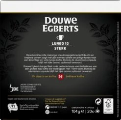 Douwe Egberts Lungo Sterk (10) - 10 X 20 Koffiecups -Veilige Voedselwinkel 1200x1186 1