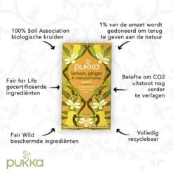 Pukka Lemon Ginger & Manuka Honey Thee, Met Gember, Citroen En Honing - 4 X 20 Zakjes - GB-BIO-05 -Veilige Voedselwinkel 1200x1200 140