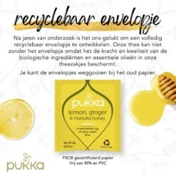 Pukka Lemon Ginger & Manuka Honey Thee, Met Gember, Citroen En Honing - 4 X 20 Zakjes - GB-BIO-05 -Veilige Voedselwinkel 1200x1200 141