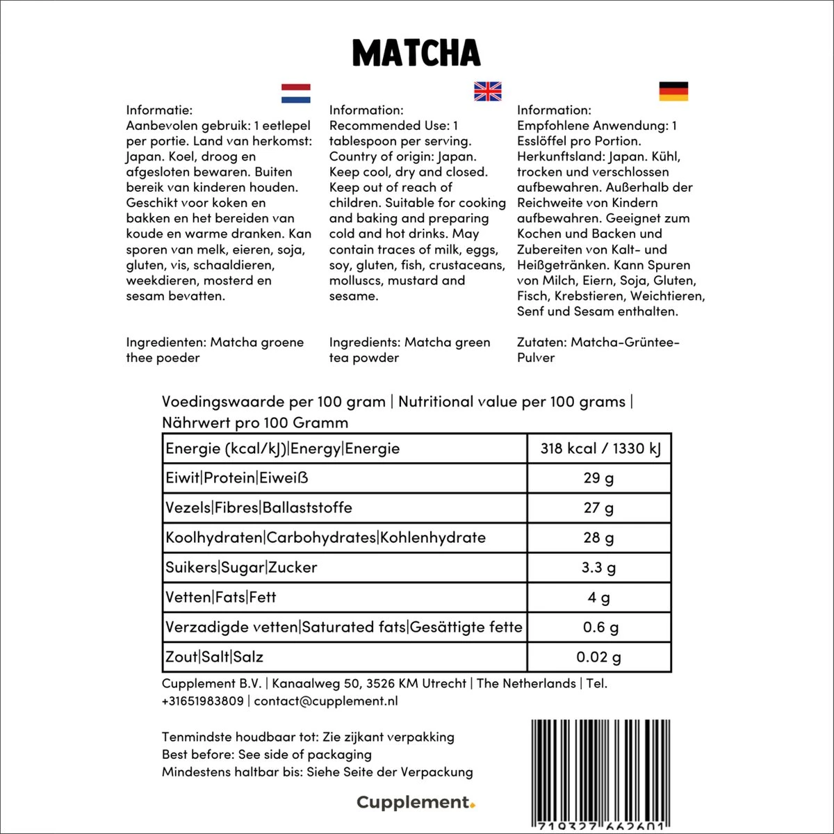 Cupplement | Premium Matcha 90 Gram | Biologisch | Gratis Verzending | Hoogste Kwaliteit Groene Thee Poeder 13 Cupplement | Premium Matcha 90 Gram | Biologisch | Gratis Verzending | Hoogste Kwaliteit Groene Thee Poeder - Afbeelding 11