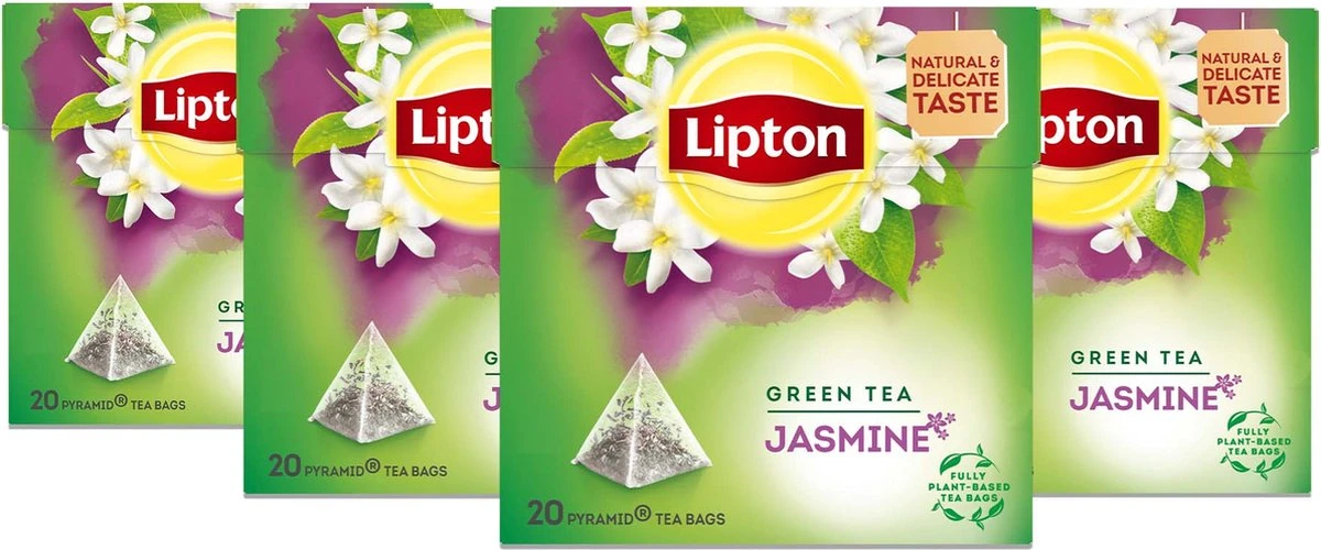 Lipton Jasmijn Groene Thee, Met Een Kruidige, Zachte Smaak En Lichte, Bloemige Afdronk - 4 X 20 Zakjes - PL-EKO-03 3 Lipton Jasmijn Groene Thee, Met Een Kruidige, Zachte Smaak En Lichte, Bloemige Afdronk - 4 X 20 Zakjes - PL-EKO-03