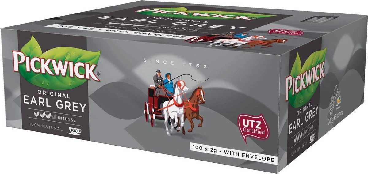 Pickwick Thee Earl Grey Pak Van 100 Stuks 4 Pickwick Thee Earl Grey Pak Van 100 Stuks - Afbeelding 2
