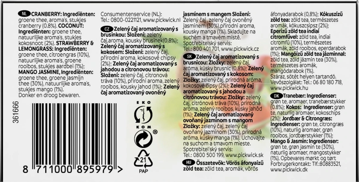 Pickwick Groene Thee Variatiebox - 12 X 20 Zakjes 5 Pickwick Groene Thee Variatiebox - 12 X 20 Zakjes - Afbeelding 3