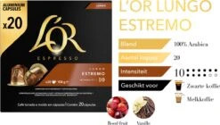 L'OR Lungo Estremo (10) - 10 X 20 Koffiecups 17 L'OR Lungo Estremo (10) - 10 X 20 Koffiecups -Veilige Voedselwinkel 1200x678 3