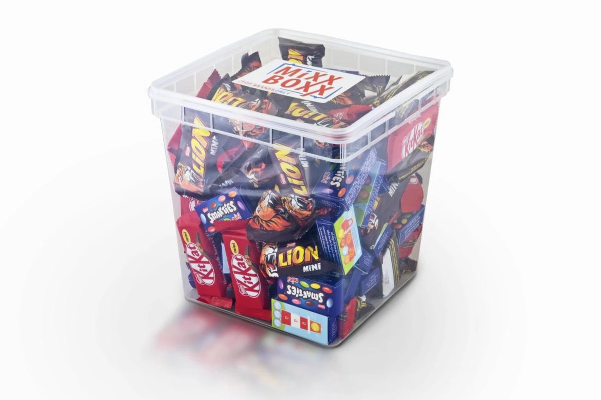 ChocoladeBox Van 100 Stuks Nestle Miniaturen - 1710 Gram - Lion Mini, Smarties Mini, KitKat Mini 4 ChocoladeBox Van 100 Stuks Nestle Miniaturen - 1710 Gram - Lion Mini, Smarties Mini, KitKat Mini - Afbeelding 2