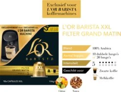 L'OR BARISTA XXL Filter Grand Matin (5) - 5 X 10 Koffiecups -Veilige Voedselwinkel 1200x913