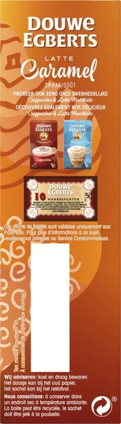 Douwe Egberts Verwenkoffie Latte Caramel Oploskoffie - 5 X 8 Zakjes -Veilige Voedselwinkel 343x1200 1