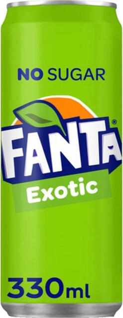 Fanta Exotic No Sugar Blikjes Tray 24 Stuks 33cl -Veilige Voedselwinkel 467x1200