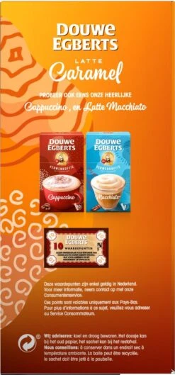 Douwe Egberts Verwenkoffie Latte Caramel Oploskoffie - 5 X 8 Zakjes -Veilige Voedselwinkel 560x1200