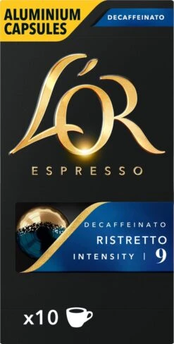 L'OR Espresso Ristretto Decaffeinato - Intensiteit 9/12 - 10 X 10 Capsules -Veilige Voedselwinkel 607x1200 1