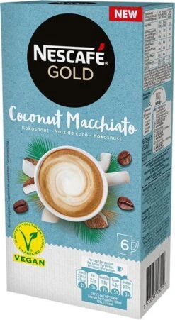 Nescafé Gold Coconut Macchiato Oploskoffie - 6 Doosjes à 6 Zakjes -Veilige Voedselwinkel 657x1200 1