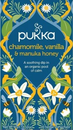 Pukka Chamomile Vanille & Manuka Honing Thee -Veilige Voedselwinkel 677x1200