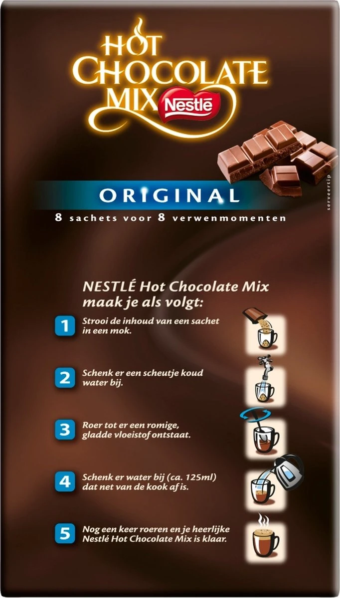 Nestlé - Hot Chocolate Mix - 6 Doosjes à 8 Sticks 4 Nestlé - Hot Chocolate Mix - 6 Doosjes à 8 Sticks - Afbeelding 2
