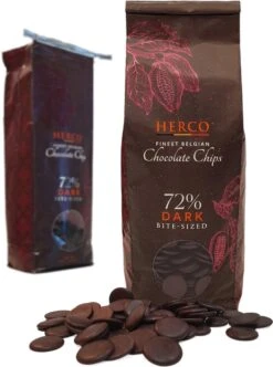 Extra Pure / Donkere Chocolade 72% - Smeltchocolade Druppels / Chips - 1 Kg