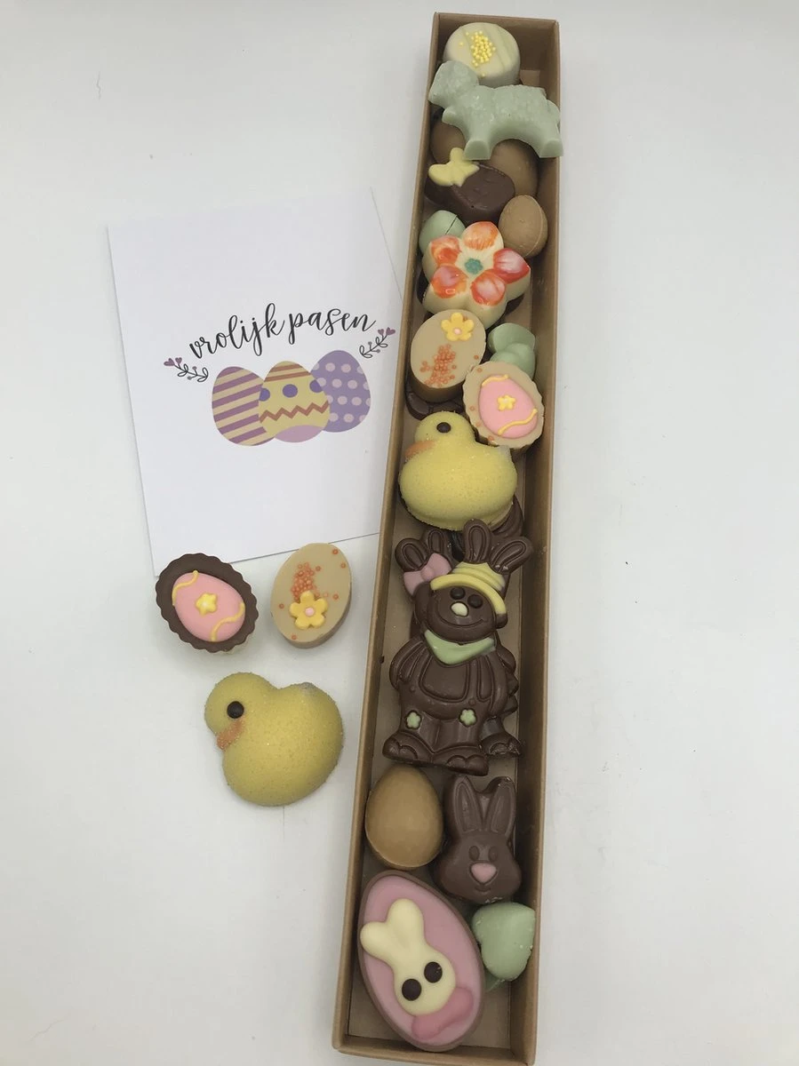 Cho-lala Luxe Giftbox Pasen En Lente | Chocolade Cadeau | 250 Gram Chocolade Paaseitjes, Paashaasjes, Lente Bonbons | Cadeau Pasen 4 Cho-lala Luxe Giftbox Pasen En Lente | Chocolade Cadeau | 250 Gram Chocolade Paaseitjes, Paashaasjes, Lente Bonbons | Cadeau Pasen - Afbeelding 2