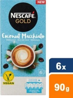 Nescafé Gold Coconut Macchiato Oploskoffie - 6 Doosjes à 6 Zakjes -Veilige Voedselwinkel 901x1200 1