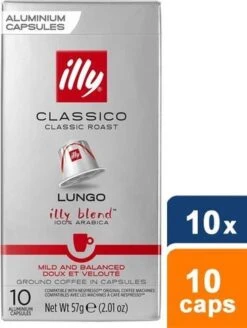 Illy Lungo Classico Koffiecups - Intensiteit 5/9 - 10 X 10 Capsules -Veilige Voedselwinkel 904x1200