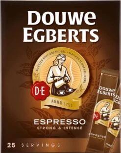 Douwe Egberts Espresso Sticks Oploskoffie - 6 X 25 Zakjes -Veilige Voedselwinkel 954x1200