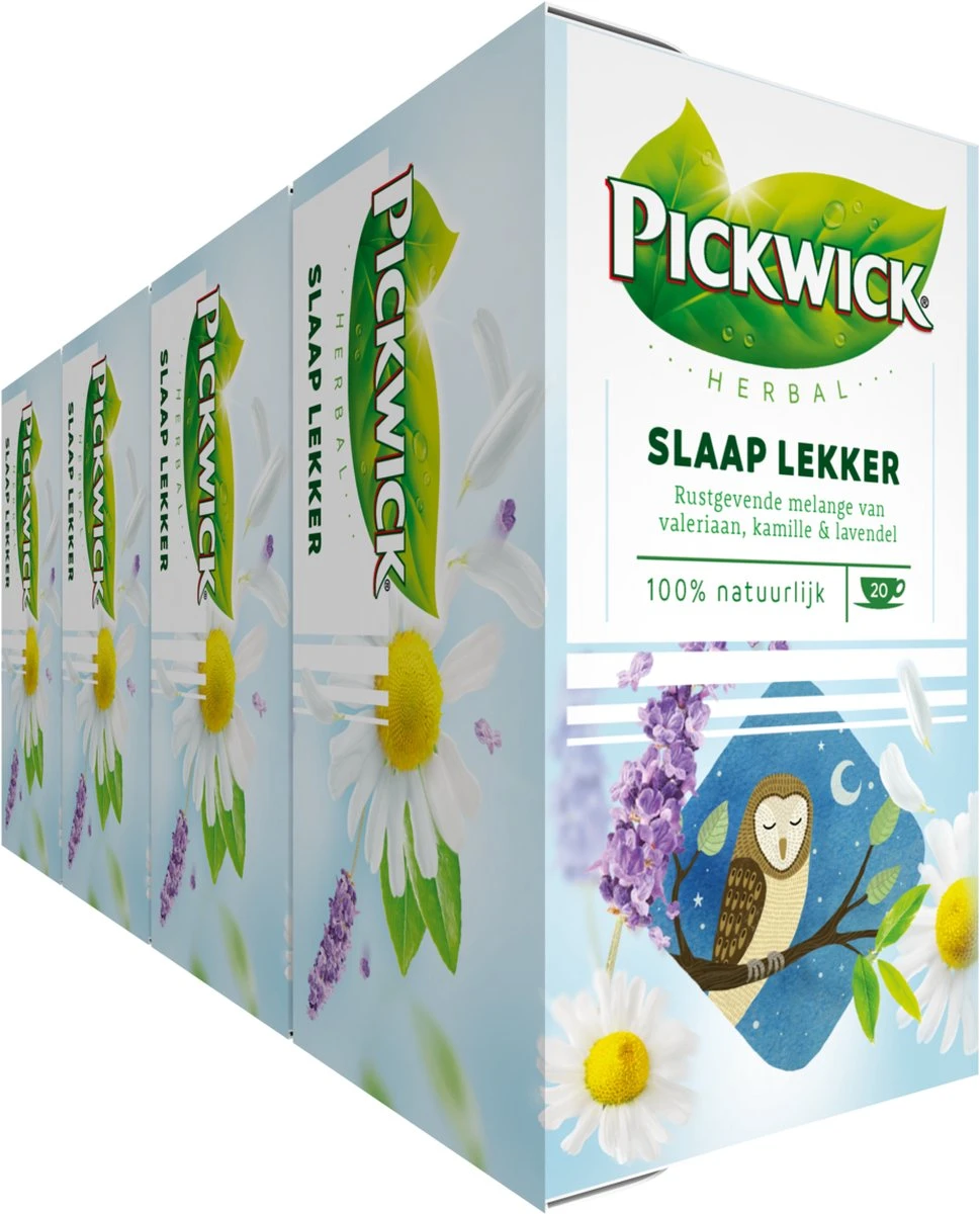 Pickwick Slaap Lekker Kruidenthee - Cafeïnevrij - 4 X 20 Zakjes 3 Pickwick Slaap Lekker Kruidenthee - Cafeïnevrij - 4 X 20 Zakjes