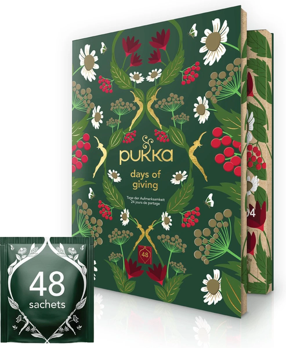 Pukka Thee Hardcover Biologische Kerst Adventskalender 2022, Perfect Als Kerstcadeau - 48 Zakjes - 1 Kalender 3 Pukka Thee Hardcover Biologische Kerst Adventskalender 2022, Perfect Als Kerstcadeau - 48 Zakjes - 1 Kalender
